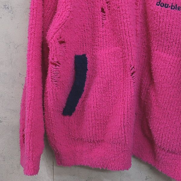 doublet 銀座店 ダブレット 23AW ニットブルゾン FLEECE TRIM size:M ピンク 98578 doublet - doublet 銀座店 ダブレット 23AW ニットブルゾン