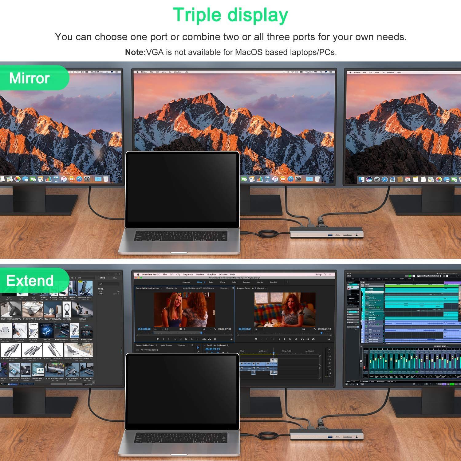 8 | | 7 Windows 音声出力 10 SD|TFカード ＤＰ|VGAポート HDMI Max 4K USB3.0|USB-C 出力 OSX ドッキングステーション100W MST 4Kトリプル 10|Linuxなど対応 USB-C WAVLINK