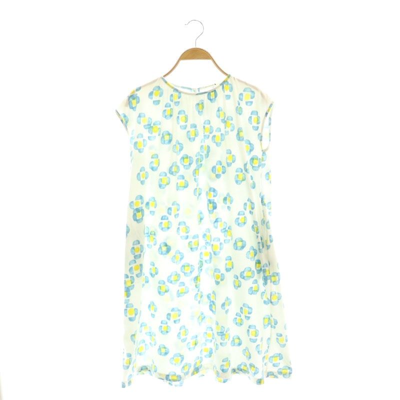 ミナペルホネン mina perhonen flower mist ワンピース フレンチスリーブ 花柄 140 ホワイト マルチカラー abs8278p /DF ■OS ■SH
