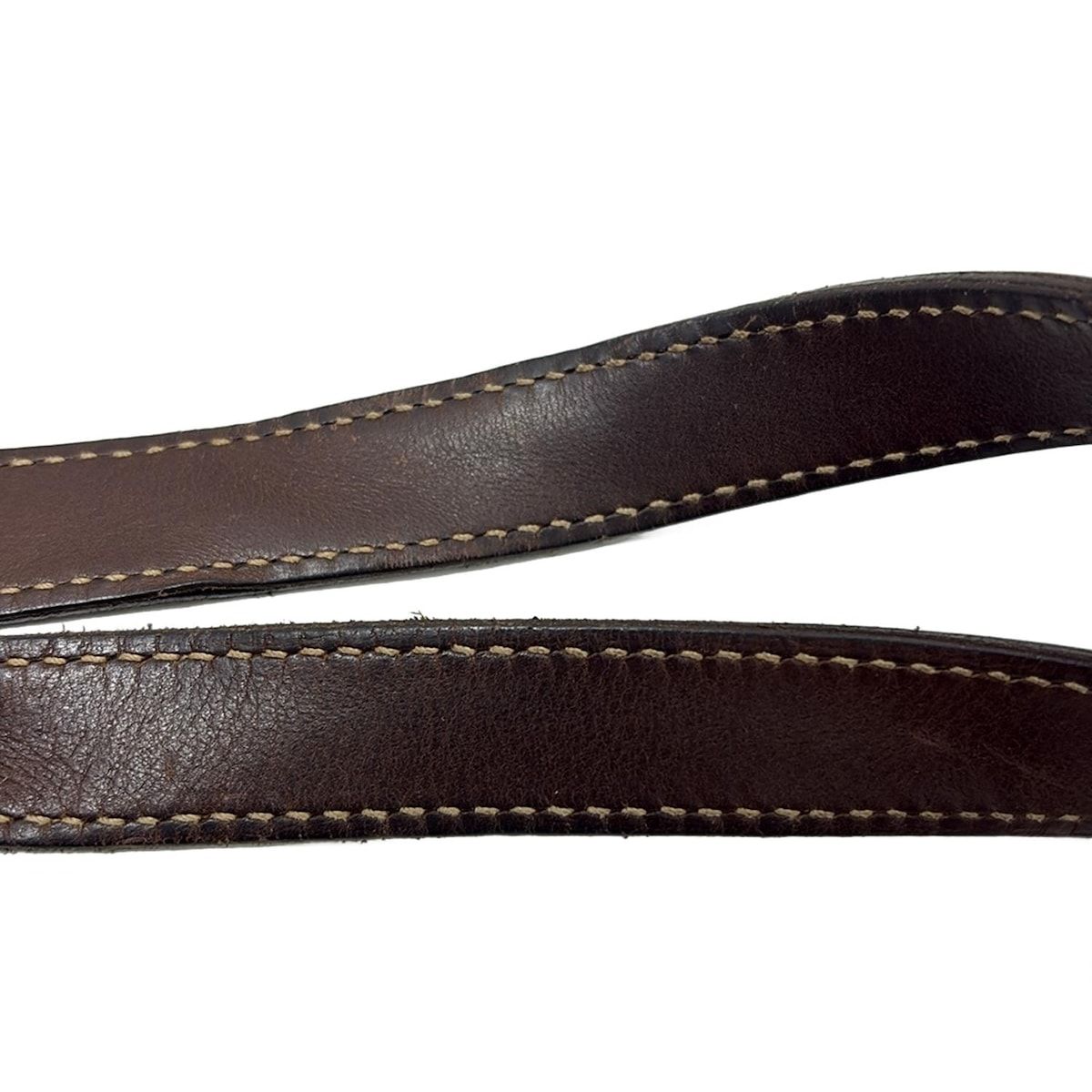 PRADA(プラダ) ショルダーバッグ - 黒×ダークブラウン 革タグ レザー  