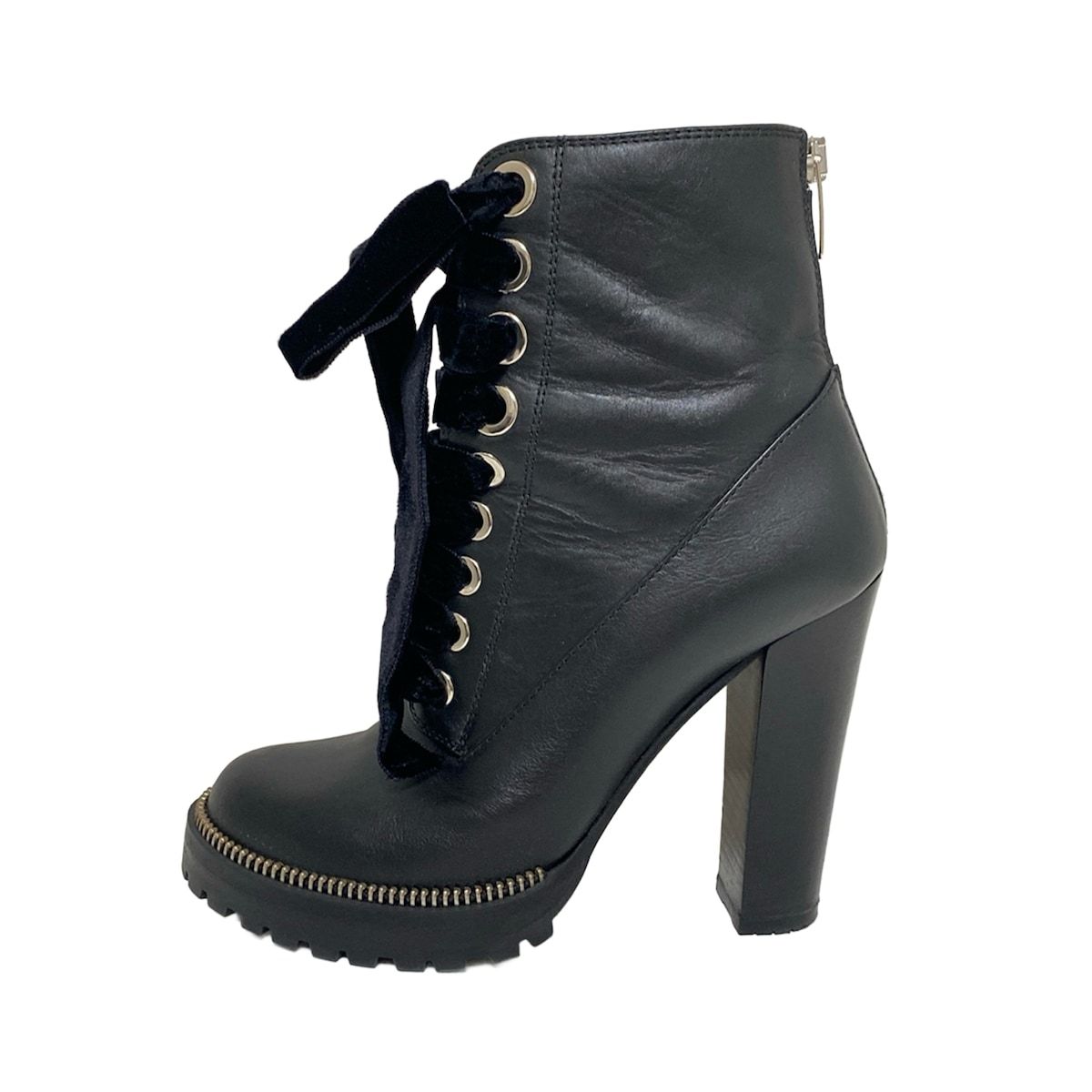 sergio rossi セルジオロッシ ショートブーツ 36 レディース - 黒 レザー