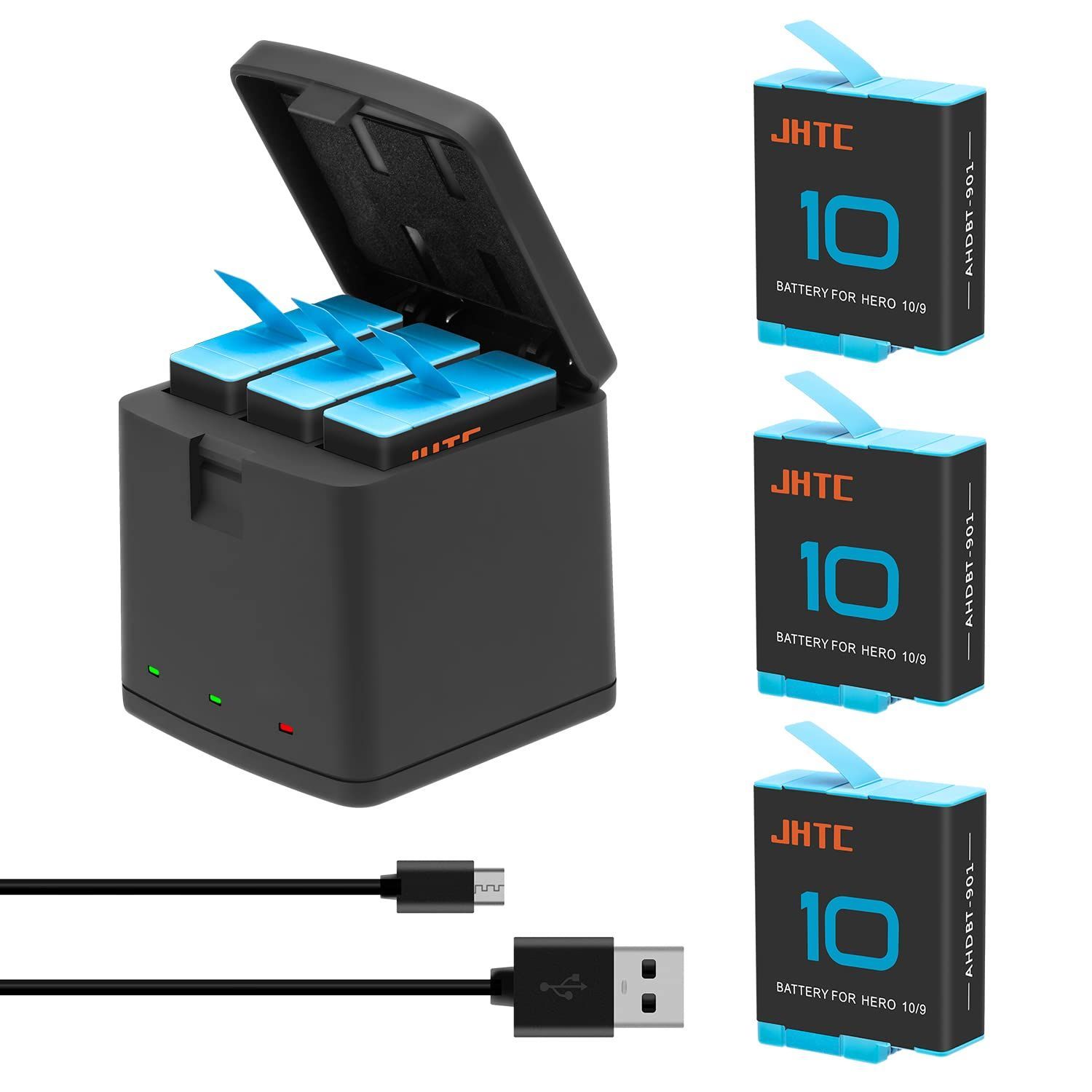 新着商品】3個1800mAh Type 充電器セット C USB バッテリー 収納