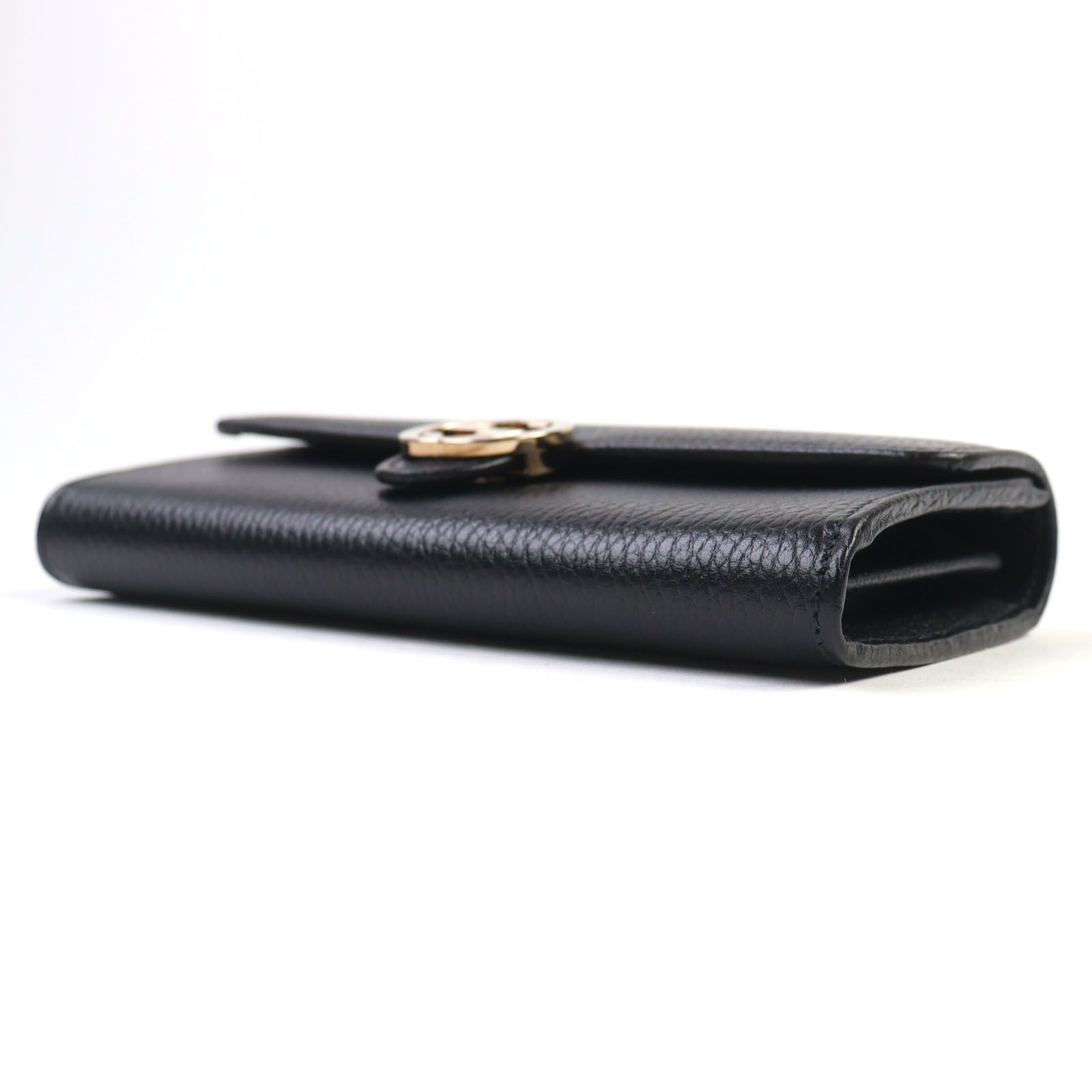 未使用品○GUCCI グッチ 615524 レザー インターロッキングG シボ加工 