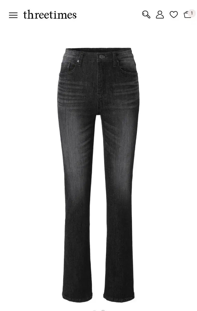 threetimes スリータイムズ 5501 黒 ウォッシュ デニム パンツ