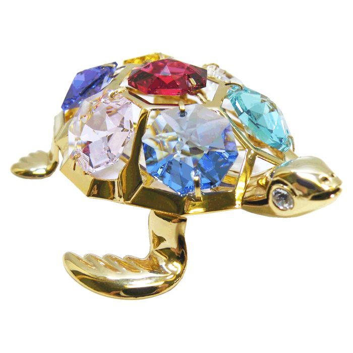 スワロフスキークリスタルオーナメント ウミガメ 置物 かめ カメ