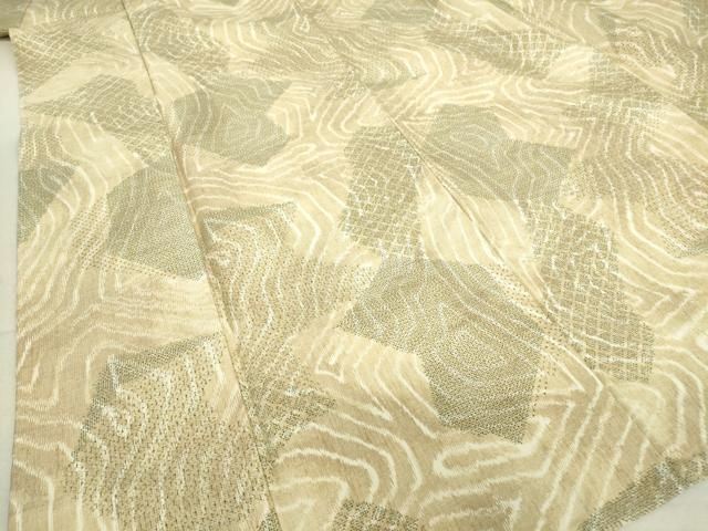 平和屋着物▽上質な紬 単衣 幾何学文 正絹 逸品 DAAT9889az - メルカリ