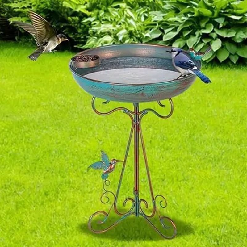 バードフィーダー 鳥 餌やり 器 水浴び 水 ガーデニング 大きい ブロンズ 庭 ガーデン ベランダ 動物 ふれあい おしゃれ アウトドア 屋外 防水 耐風 野鳥 バードウォッチング 贈り物 プレゼント 4-7