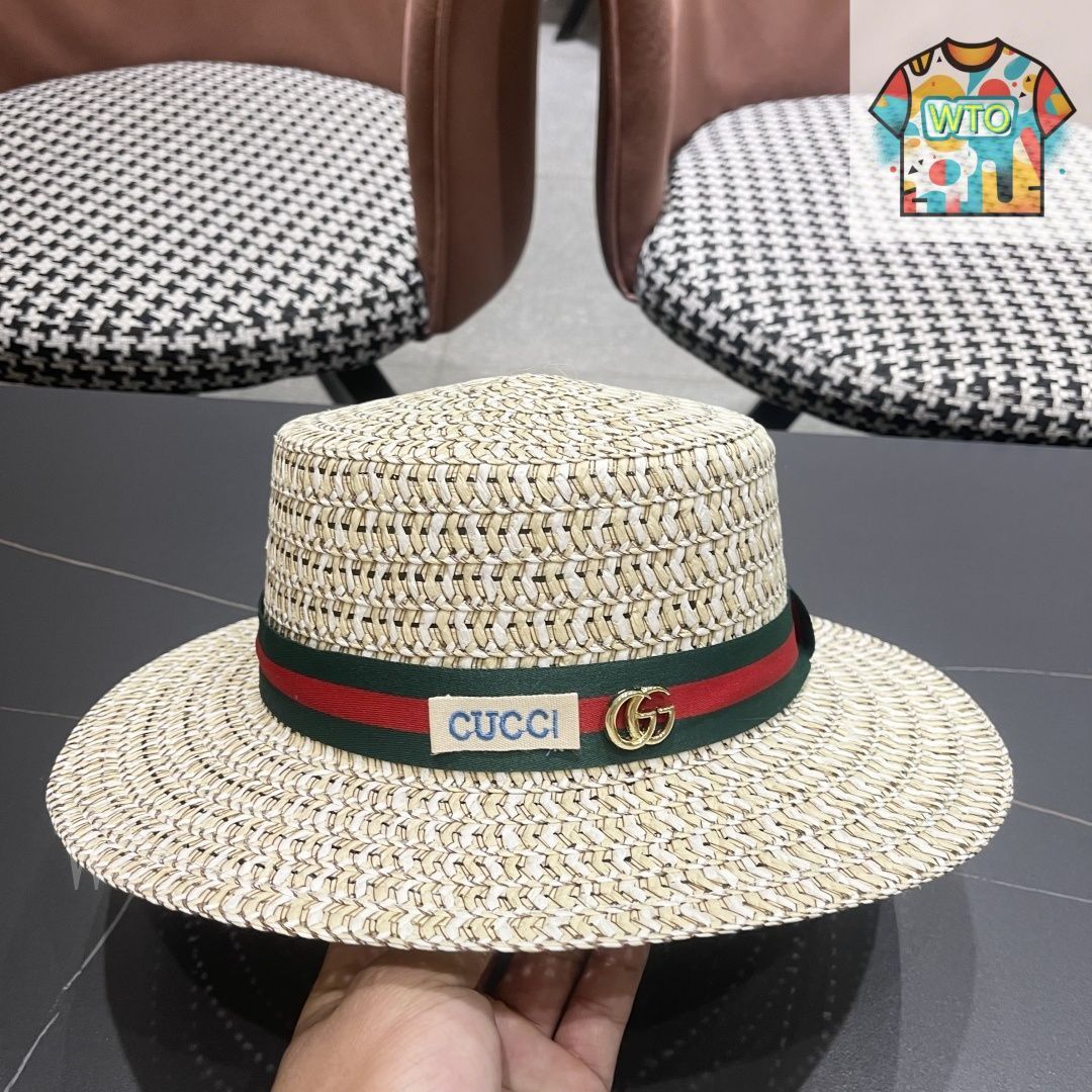 GUCCI 麦わら帽子 今日WTO】GUCCI 2025 新 麦わら日除け帽-RW94 - メルカリ