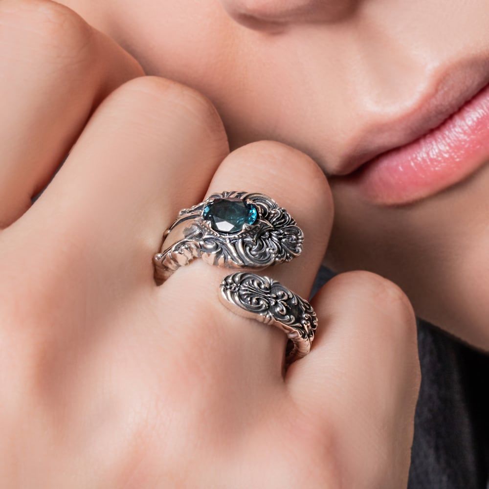 ロンドンブルートパーズスプーンリング15～23号 アルテミスクラシック シルバー ジュエリーブランド