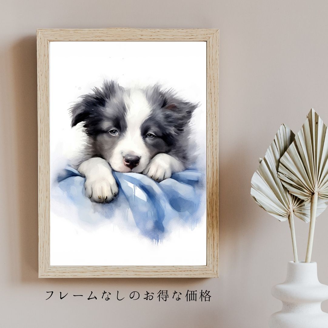 絵画は貴方の直感で。　インテリアとして　 油彩F4 ボーダーコリー　Puppy 絵画は貴方の直感で。 インテリアとして 油彩F4 ボーダーコリー