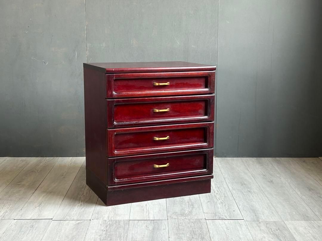 定番 ヴィンテージ カリモク karimoku 4段チェスト ブラウン G