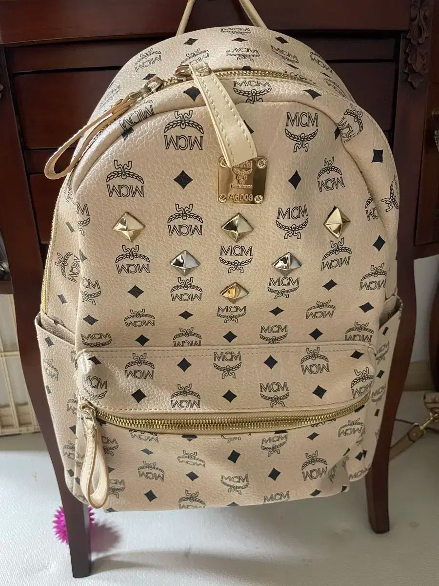 SAZABY サザビー ボストンバッグ 2way ナイロン　レザー　ベージュ サザビー ベージュ ナイロン ボストンバッグ サザビー レザー ナイロン