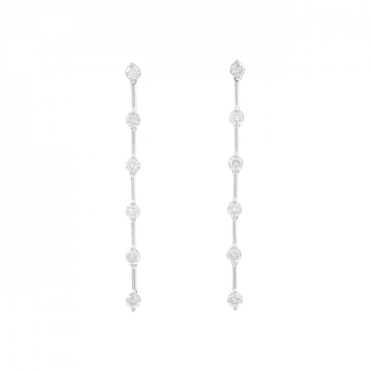 LINE ダイヤモンド ピアス 0.55CT