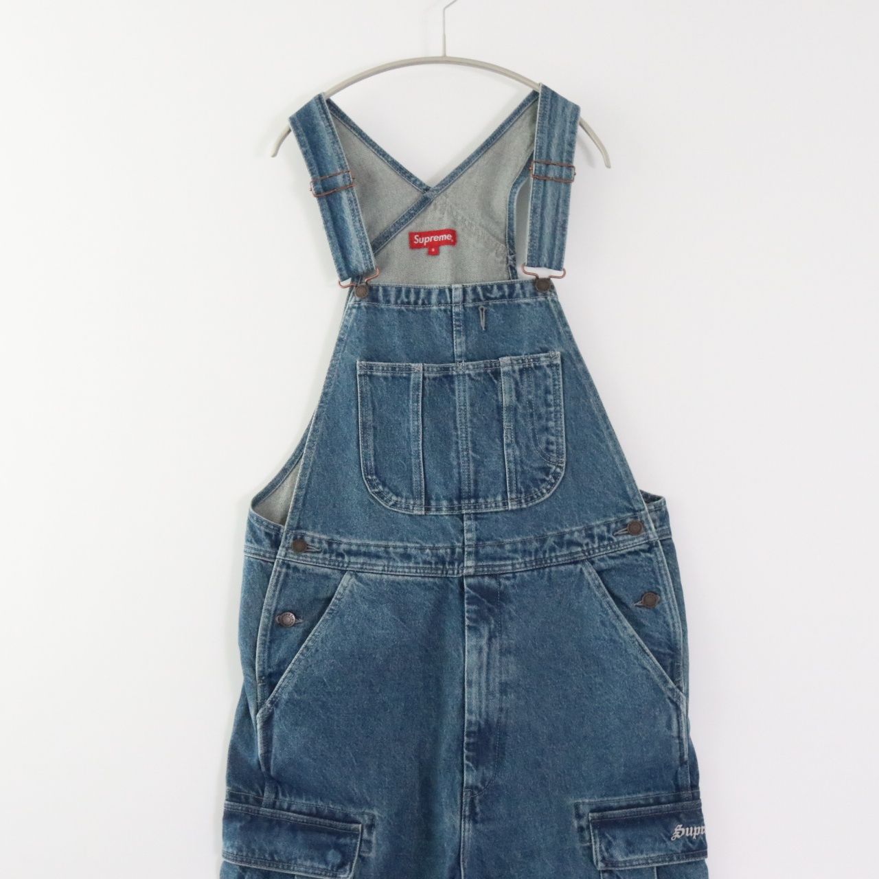 【新品】SUPREME シュプリーム S メンズ パンツ オーバーオール 22AW Cargo Denim Overalls Washid Blue カーゴデニムオーバーオールウォッシュドブルー 新品 古着