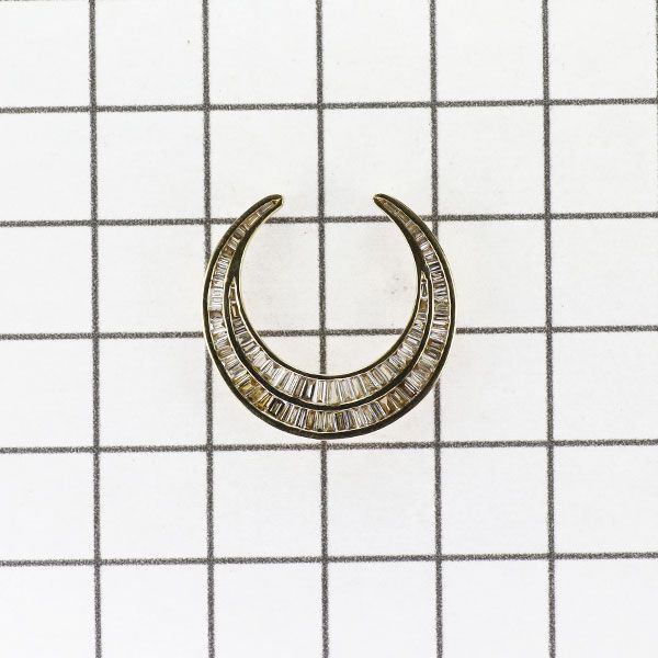 K18YG ダイヤモンド ペンダントトップ 0.74ct 三日月 大久保馬蹄