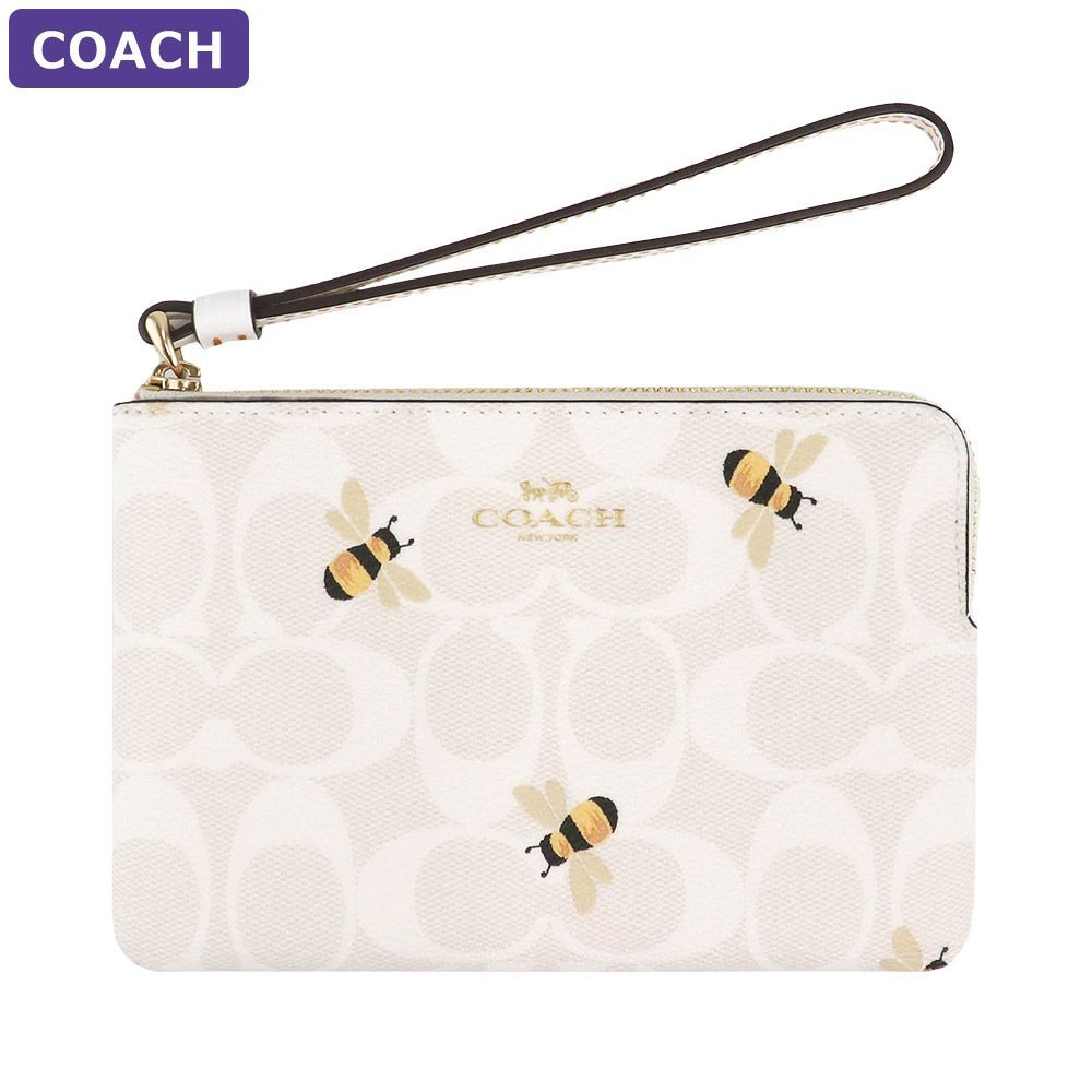 コーチ COACH ポーチ C8674 IMRFI シグネチャー 蜂柄 アウトレット