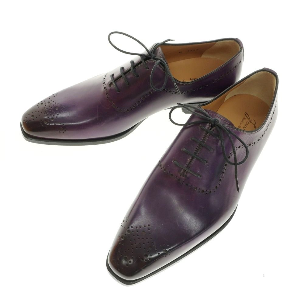 フランチェスコ ベニーニョ FRANCESCO BENIGNO ホールカット ドレスシューズ パープル サイズ6 メンズ