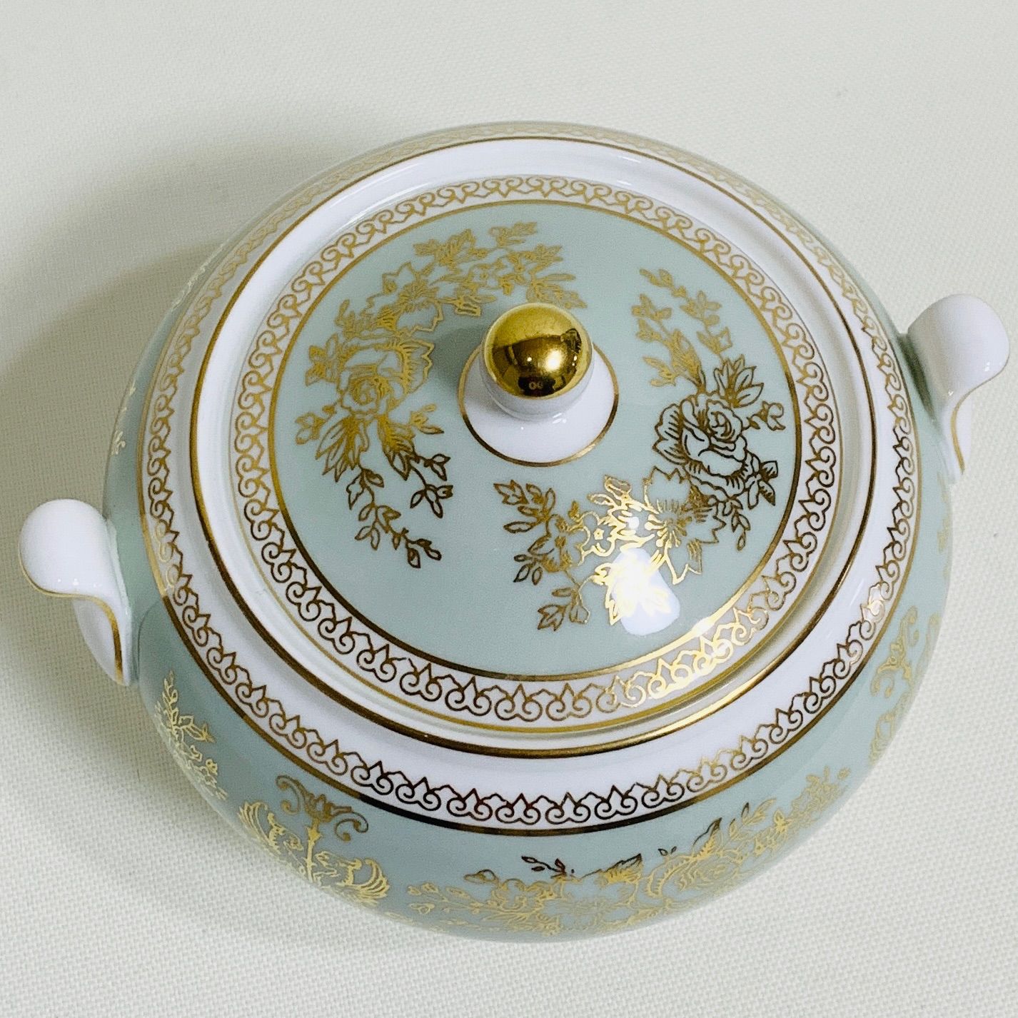 箱なし超美品!】ウェッジウッド コロンビアセージグリーン シュガー 