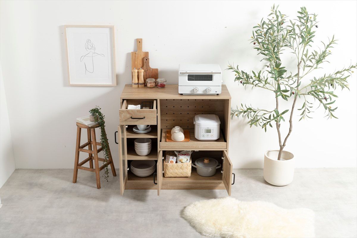 幅88cm】Plum レンジ台 ナチュラル｜レンジボード Plum レンジ台 幅