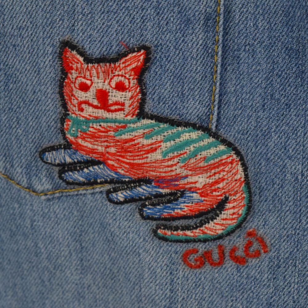 GUCCI (グッチ) 20AW BLUE DENIM JACKET WITH PATCH パッチ付き デニム