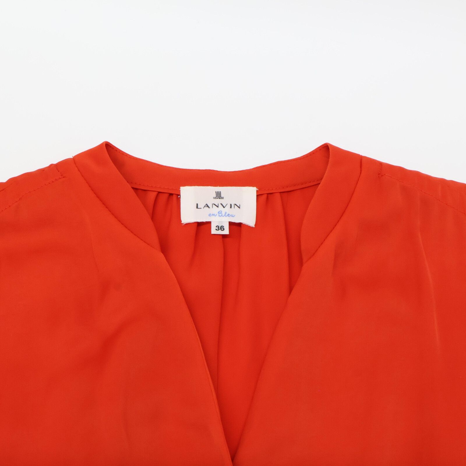 LANVIN en Bleu ランバンオンブルー ﾚｯﾄﾞ 3446301 ﾜﾝﾋﾟｰｽ 36 - メルカリ 