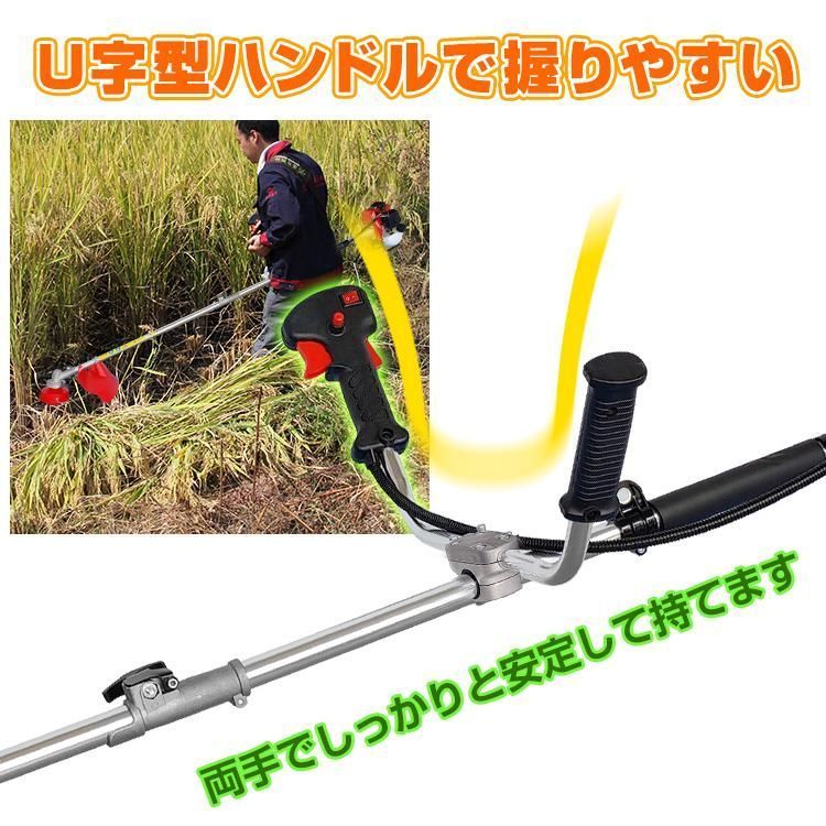 ☀ 草刈機 刈払機 刃 エンジン 26cc 芝刈り機 2サイクル 2分割式 チップソー ナイロンコードカッター 伐採 芝 草刈り 刈払 芝刈機 剪定 除草 造園 家庭用 N1uO882