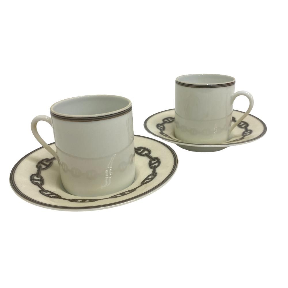 エルメス(HERMES) シェーヌ ダンクル ブルー コーヒーカップ＆ソーサー