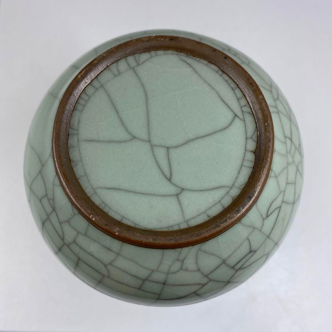 専用 中国古窯 哥窯青磁ひび焼 花瓶 高さ25.5㎝ 東な