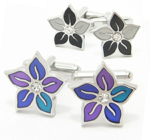 全2色 フラワーwithクリアストーン カフス カフスボタン カフリンクス cufflinks cuffs メンズ 男性 結婚式 ユニーク おもしろ 面白 面白い 動物 植物シリーズ スーツアクセサリー専門店 ブライダ