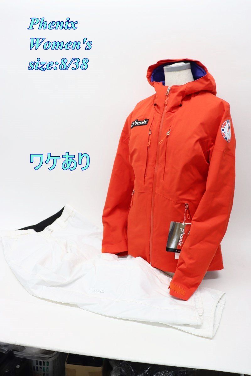 phenix - ワケあり フェニックス レディース スキー ジャケット&amp;パンツ セットアップ レッド×ホワイト 8/38 EU762OT80 R2506-112 ワケあり フェニックス レディース スキー ジャケット&パンツ