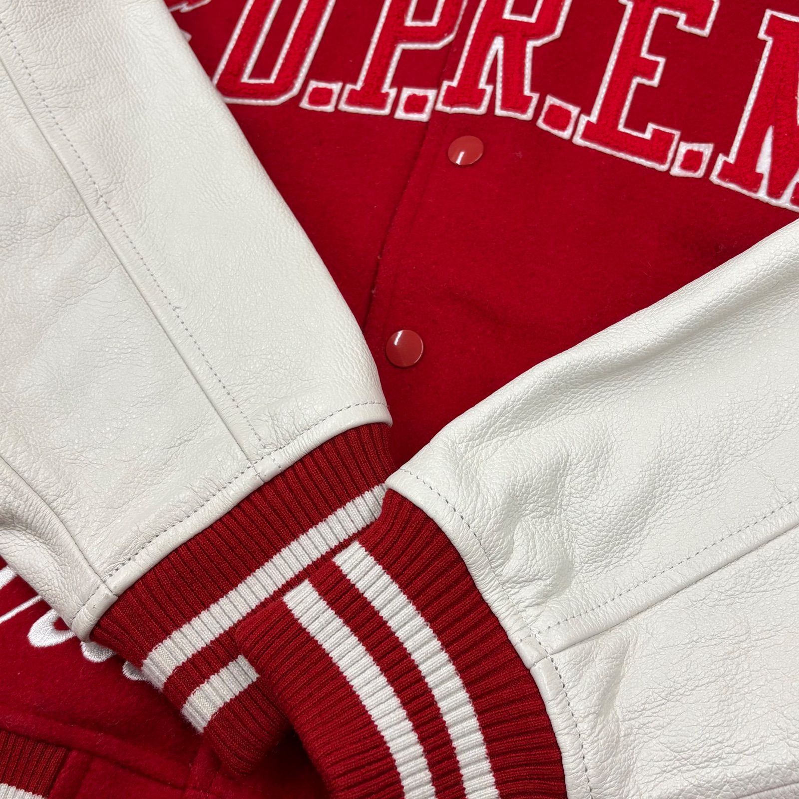 TREASURE ソウルコンLIMITED VARSITY JACKET Junya Watanabe x Johnson Leathers Varsity Jacket Sz M