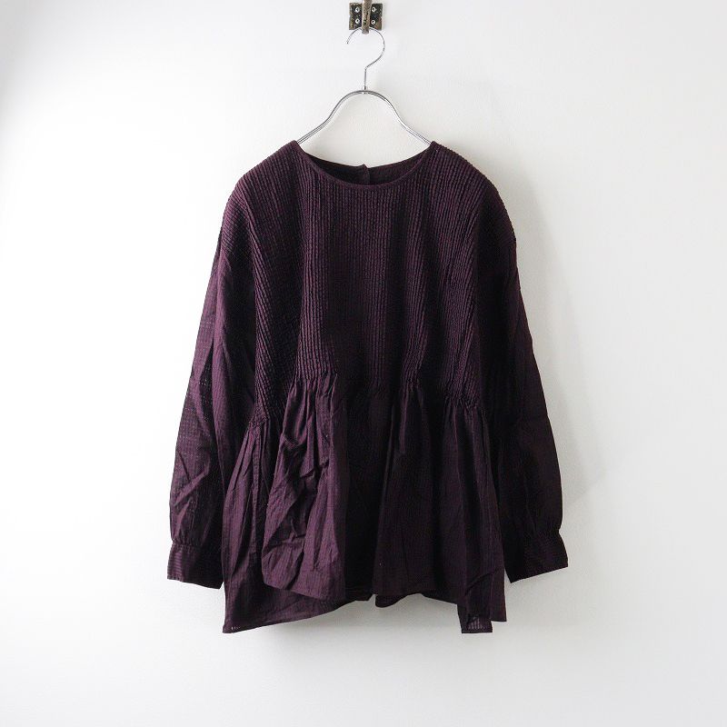 maison de soil　メゾンドソイル　　ピンタックギャザーブラウス maison de soil／オーガニックコットンボイル ピンタックブラウス