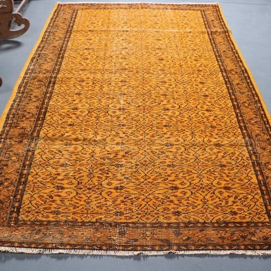 トルコヴィンテージラグ 161x265 cm トルコラグ イエロー オレンジ