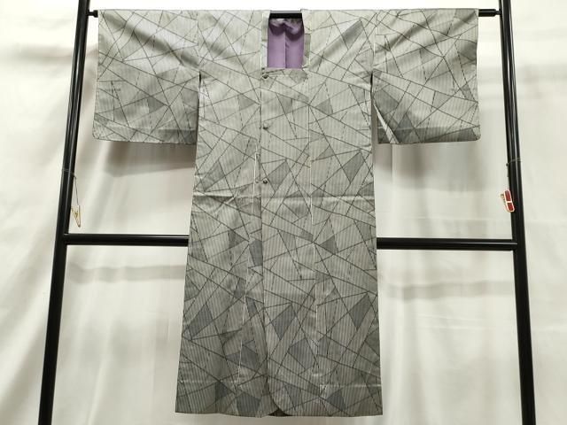 平和屋着物▽道行コート 単衣 雨コート 斜線文 暈し染め ロング