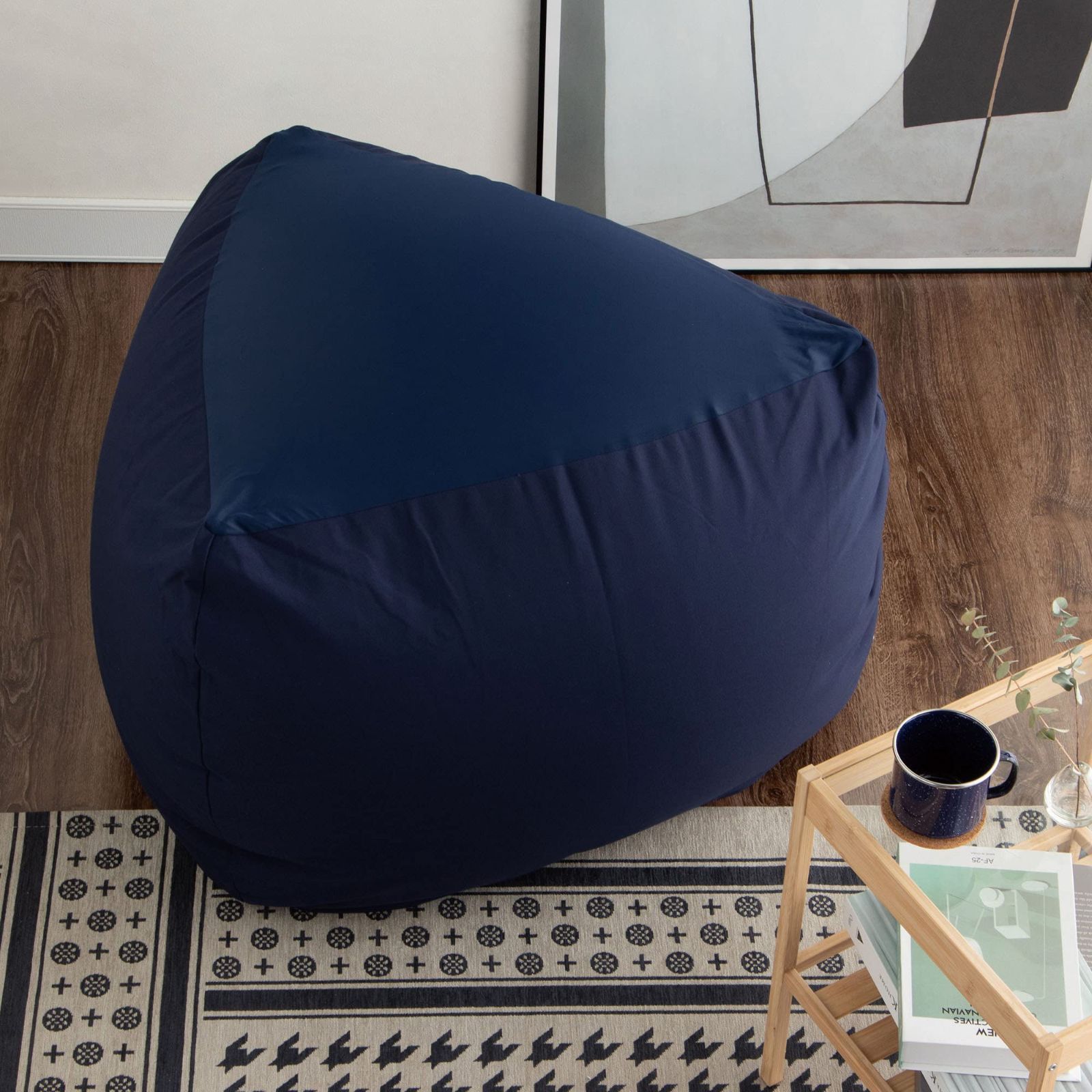 数量 モグ sankakufit sofa mogu 三角フィットソファ ビーズクッション ネイビー NV