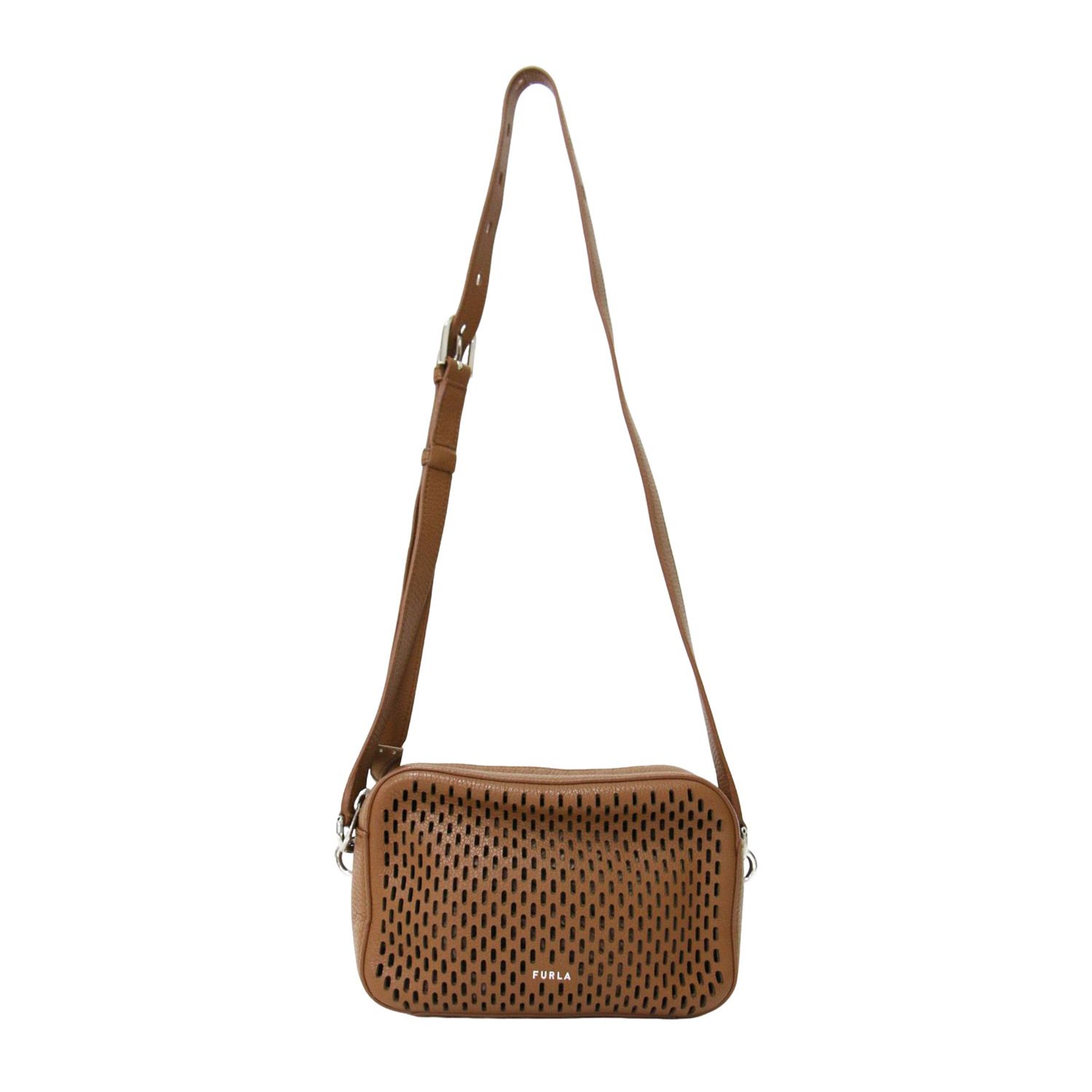 FURLA ブラウン ショルダーバッグ FURLA フルラ バッグ ブラウン / カッティング レザー ミニ