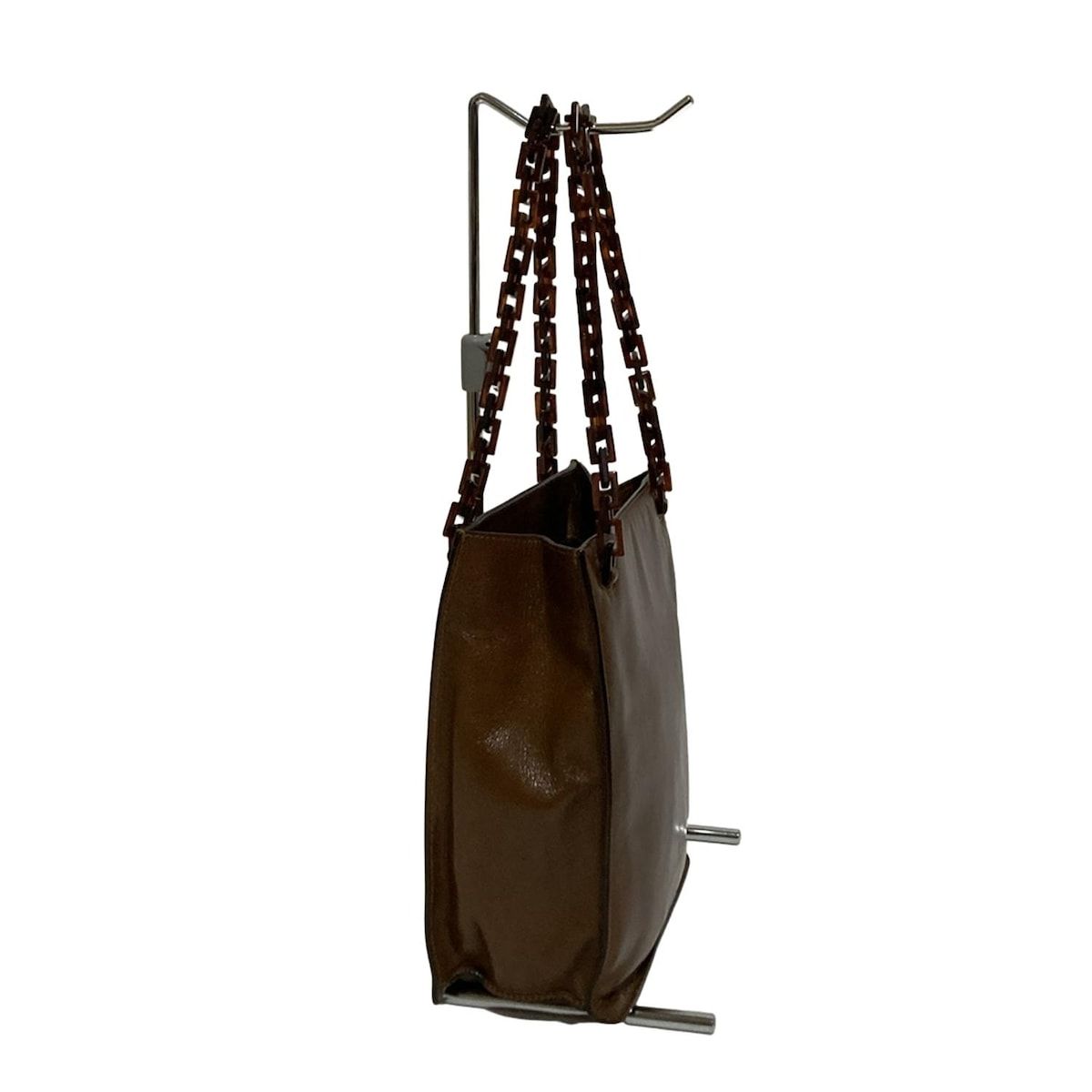 PRADA プラダ　ヴィンテージ　トートバッグ　ダークブラウン PRADA プラダ ディアスキンレザートートバッグ ダークブラウン