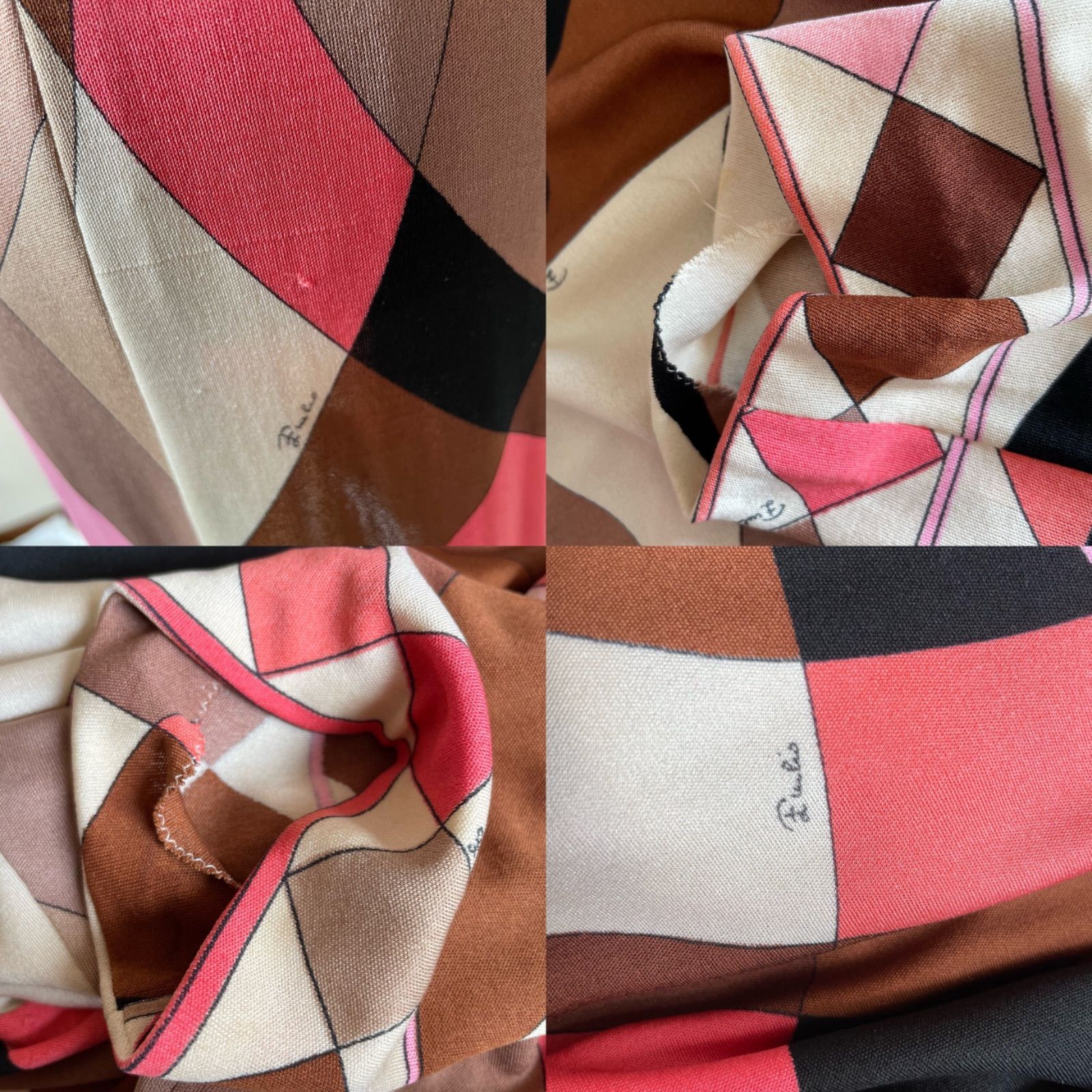 エミリオプッチ ヴィンテージ ワンピース ブラウン ピンク - メルカリ