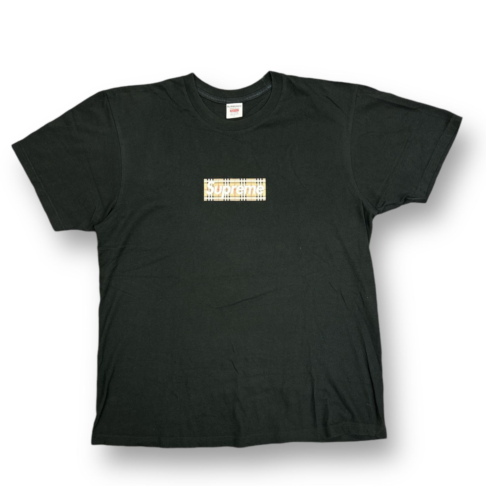 Supreme × Burberry 22SS Box Logo Tee ボックスロゴTシャツ バーバーリーチェック カットソー シュプリーム  バーバリー コラボ ブラック L 76127A5 - メルカリ