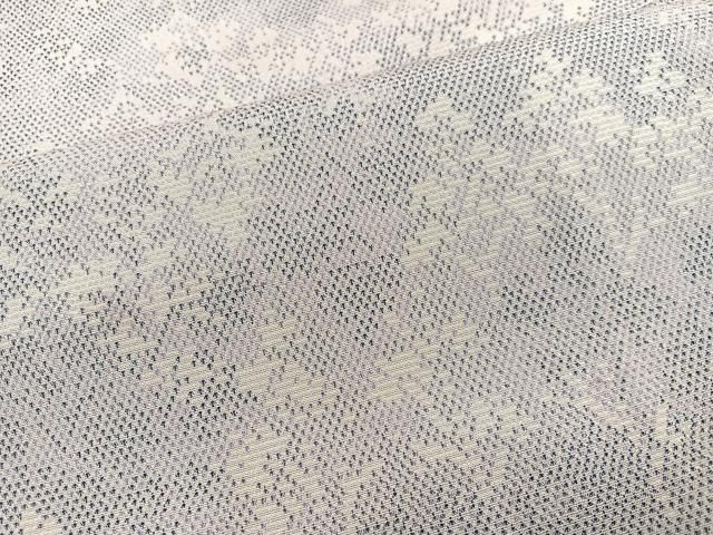 平和屋着物○本場大島紬 白大島 麻の葉文様 一元7マルキ 手織り 正絹