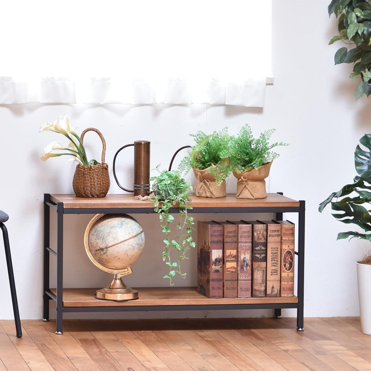 ZAGA 2段パイプラック 幅90 ブラウン