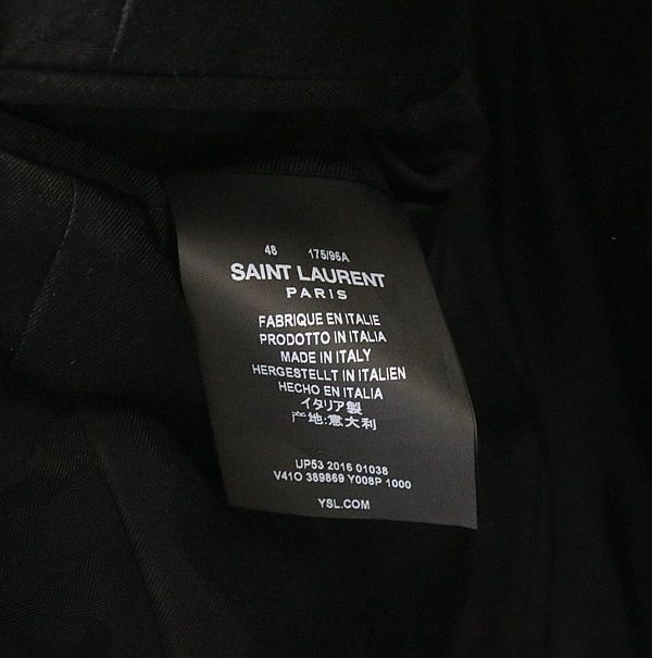 銀座店 サンローランパリ2Bテーラードジャケットカモフラsize48 91412