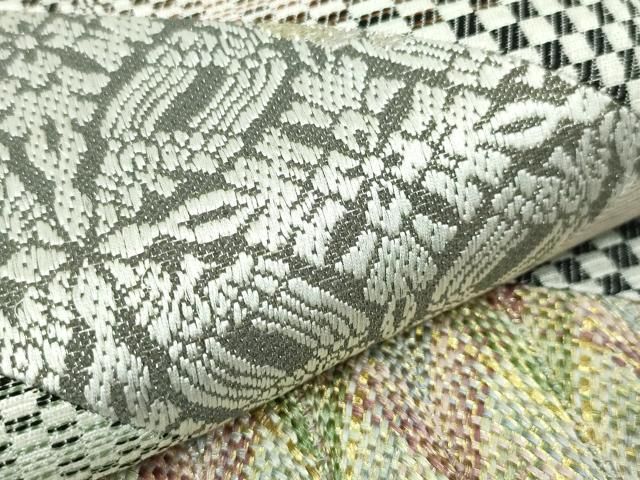 平和屋本店□極上 太鼓柄袋帯 切嵌 裂取 組織 幾何学 金糸 逸品 未使用