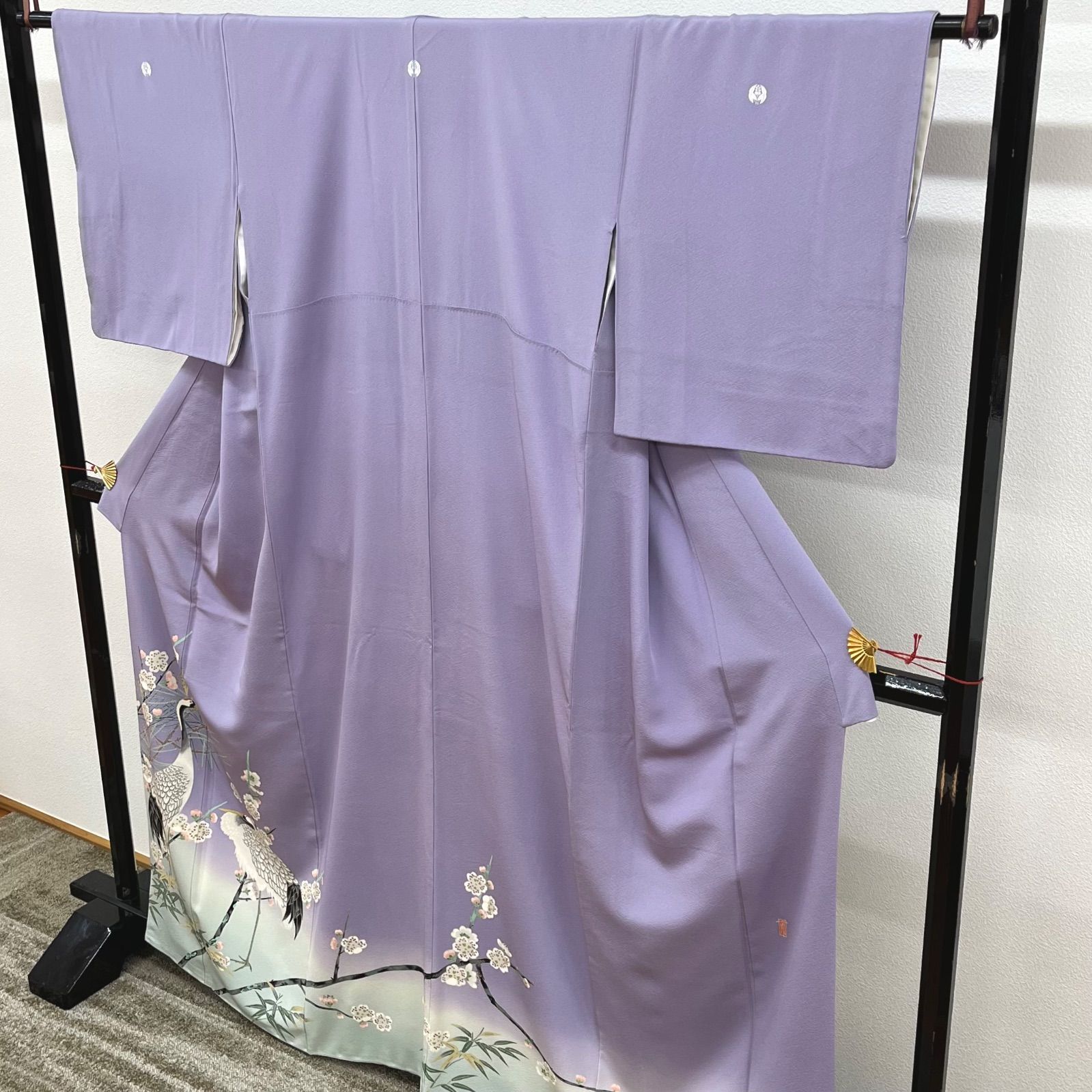 柿本一郎 本加賀友禅 色留袖 松竹梅 鶴 五つ紋 正絹 比翼仕立て A034