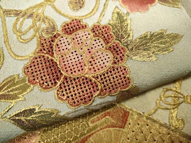 着物屋こころ■訪問着　総刺繍　辻が花　鬼しぼ縮緬　極上の逸品　ａ5169 平和屋着物□訪問着 中国三大刺繍 汕頭刺繍 スワトウ刺繍 雪輪花