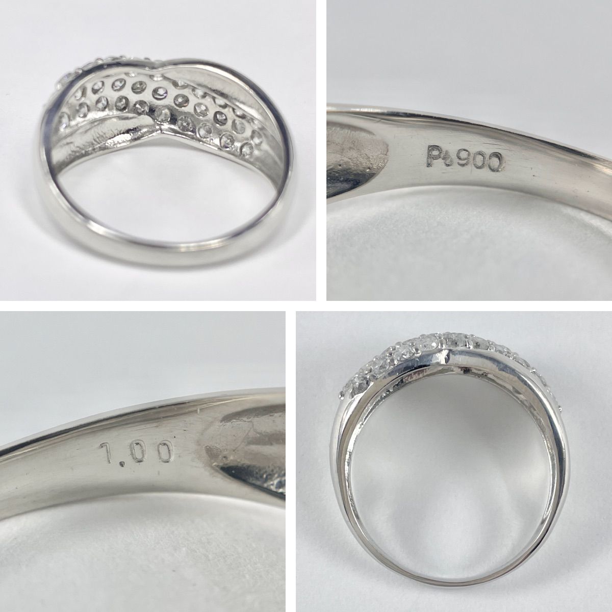 Pt900 天然ダイヤモンド 1.00ct パヴェリング - メルカリ