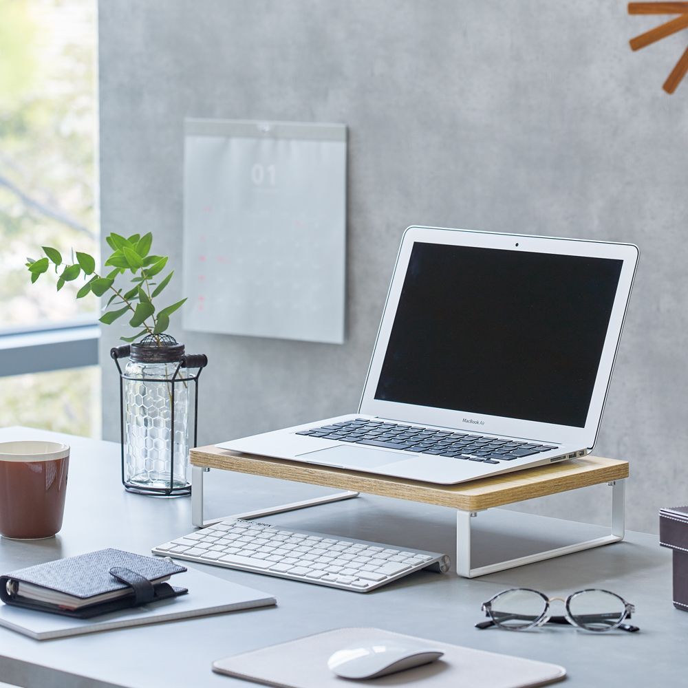 まとめ買い リヒトラブ MDF机上台 コンパクト ナチュラル A-8003-35 3個セット