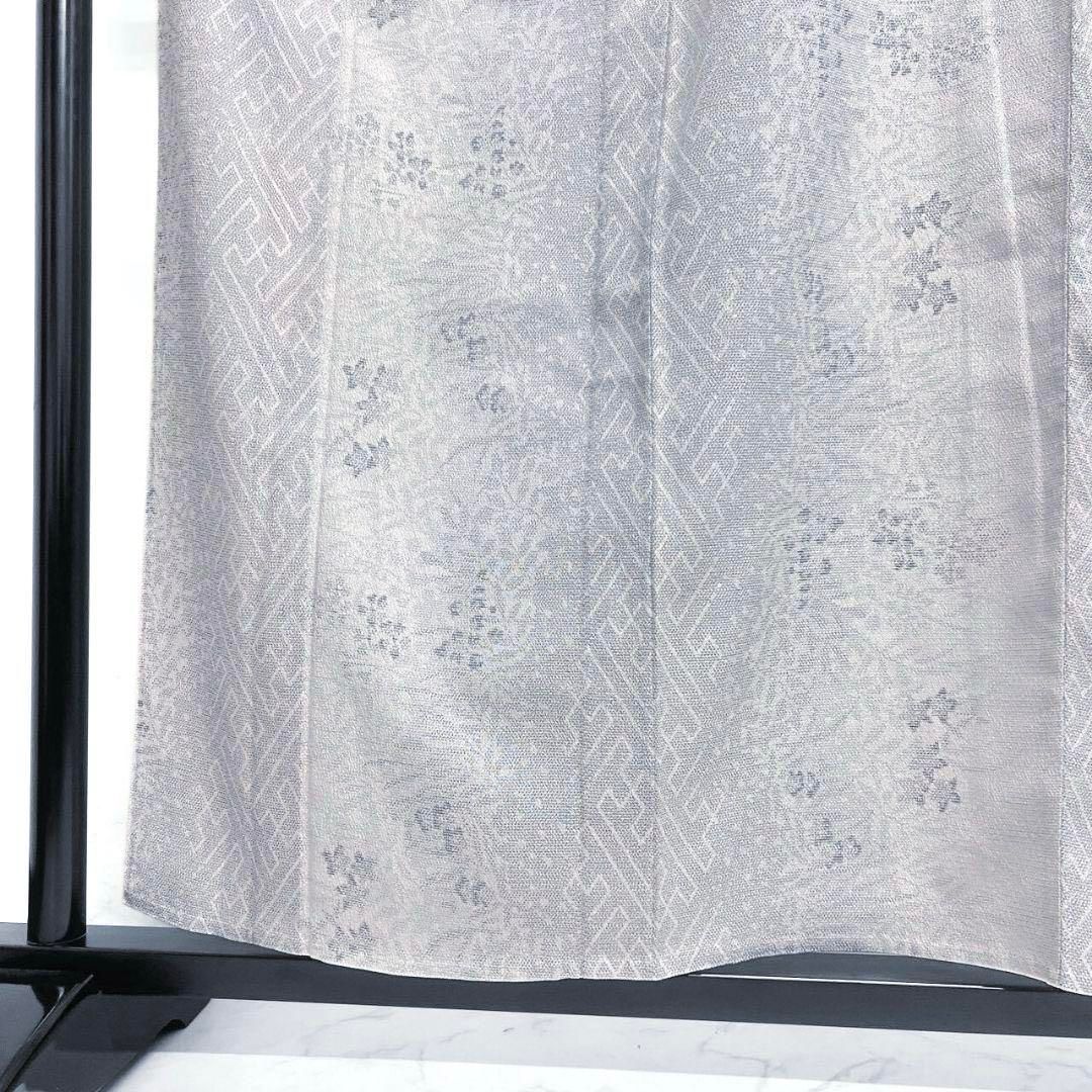 小紋 単衣 塩沢紬 紗綾形 桔梗 モノトーン 着物 074a p - メルカリ
