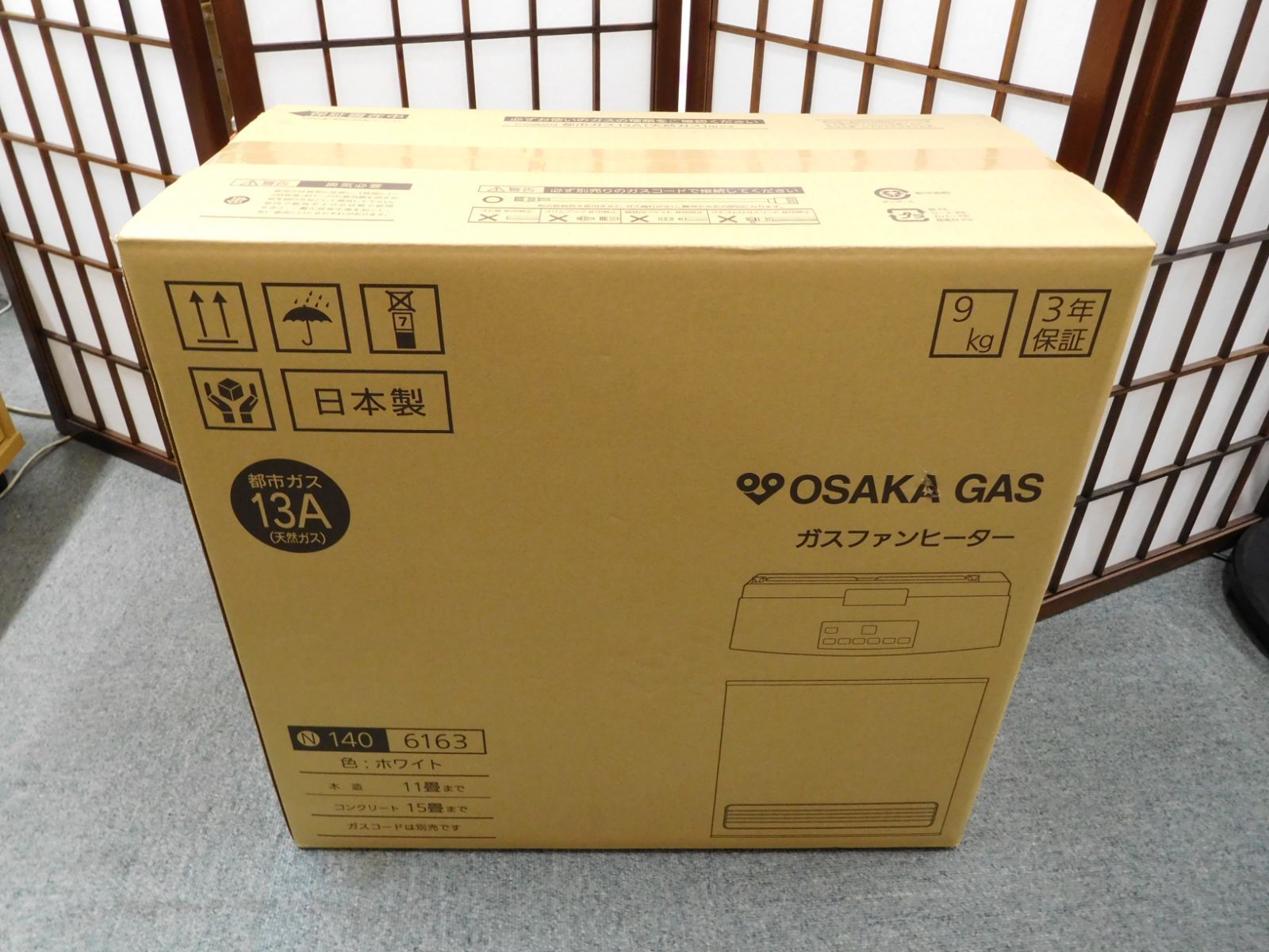 新品未使用　大阪ガス　ガスファンヒーター　都市ガス用　N140 5743 大阪ガス ガスファンヒーター N140-6163 ホワイト 都市ガス用