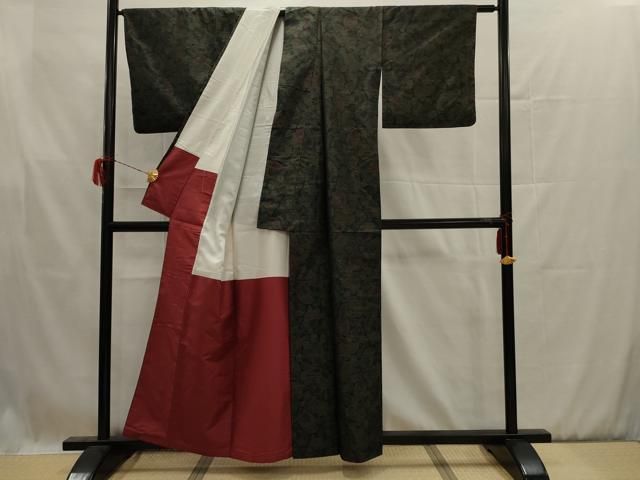 平和屋着物□本場大島紬 草花文 正絹 逸品 AAAU7625ru 平和屋着物○本場